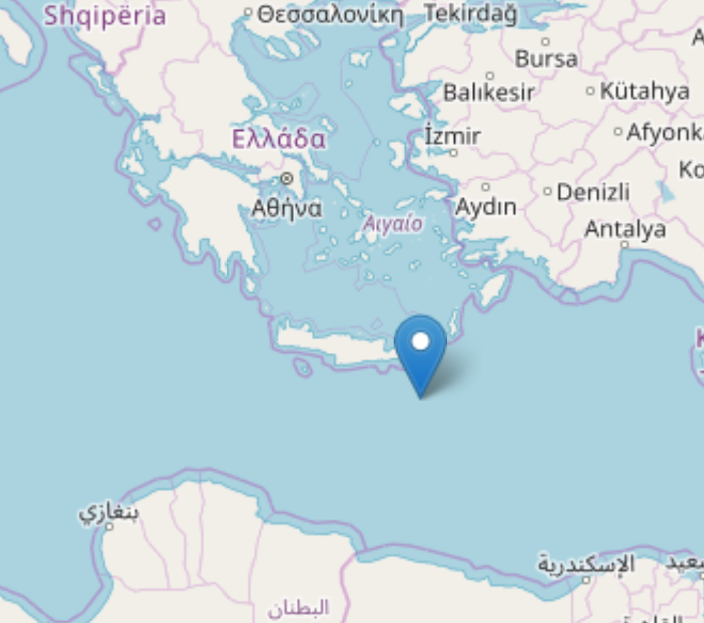 Αποτέλεσμα εικόνας για Terremoto a Creta: magnitudo 5 alle 2,24 ora italiana
