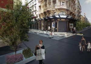 Un'immagine del progetto di restyling di via Sparano elaborato dal Comune di Bari