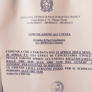 avviso giudice pace