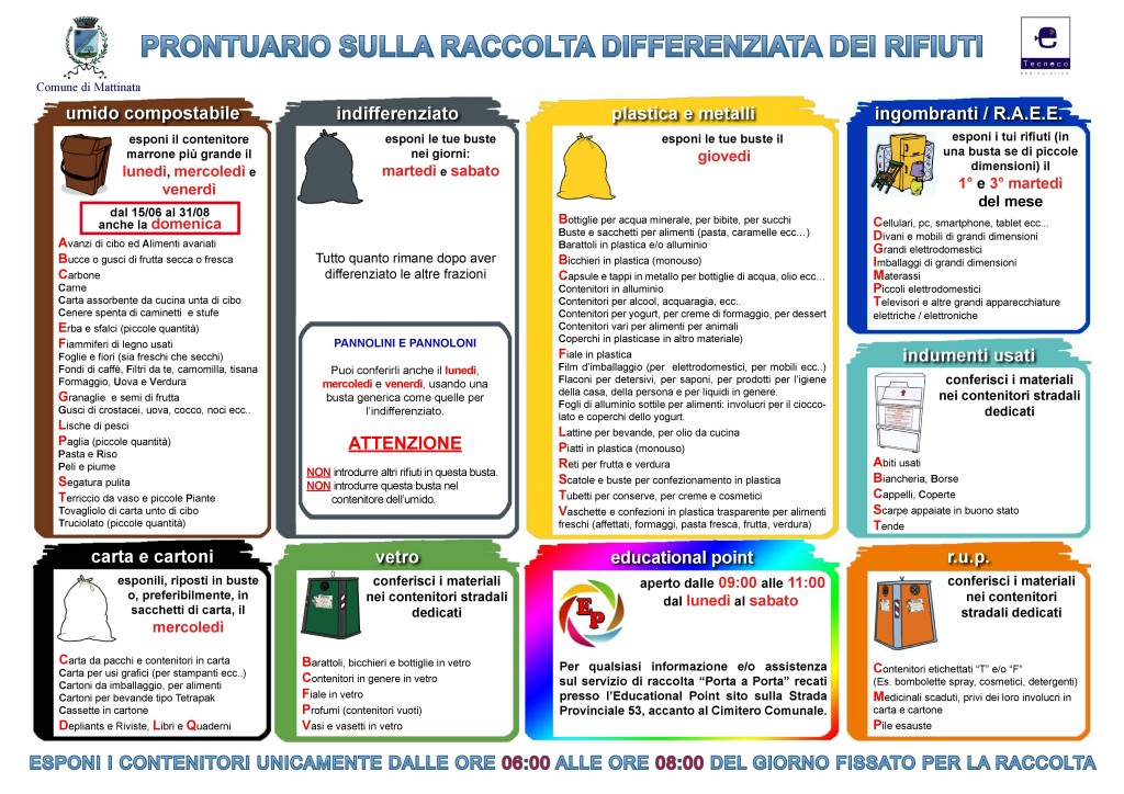 raccolta differenziata mattinata