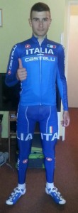 Alessandro Monaco in maglia azzurra Corsa della Pace