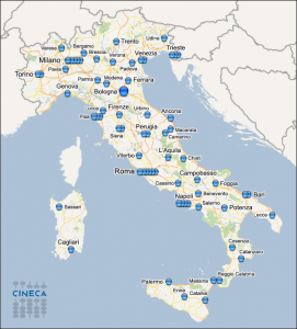 sedi affiliate CINECA in Italia