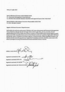 teleperformance richiesta incontro ministero