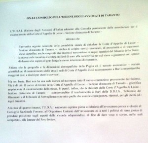 lettera avvocati martedì 1
