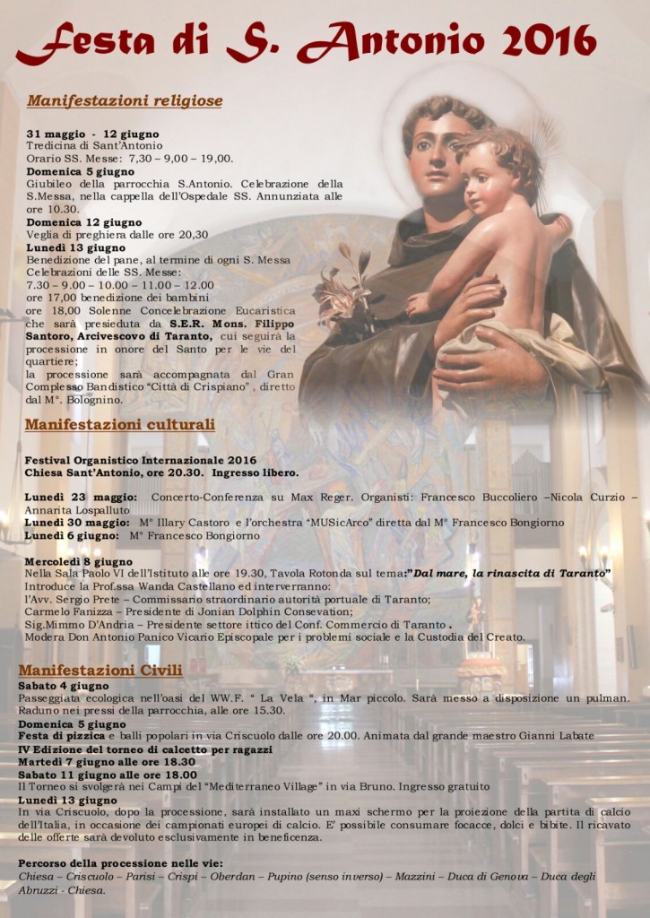 Festa di SantAntonio 2016 LOCANDINA