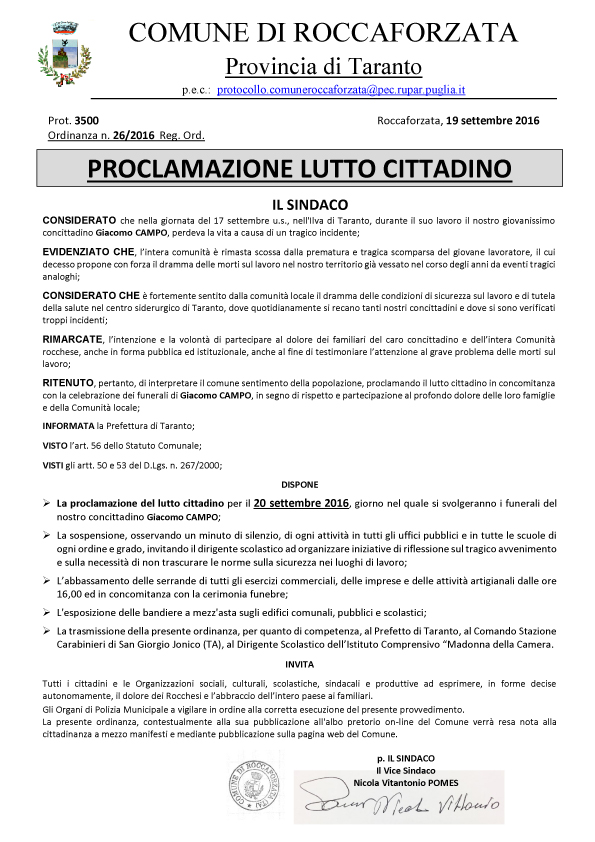 roccaforzata lutto cittadino copia