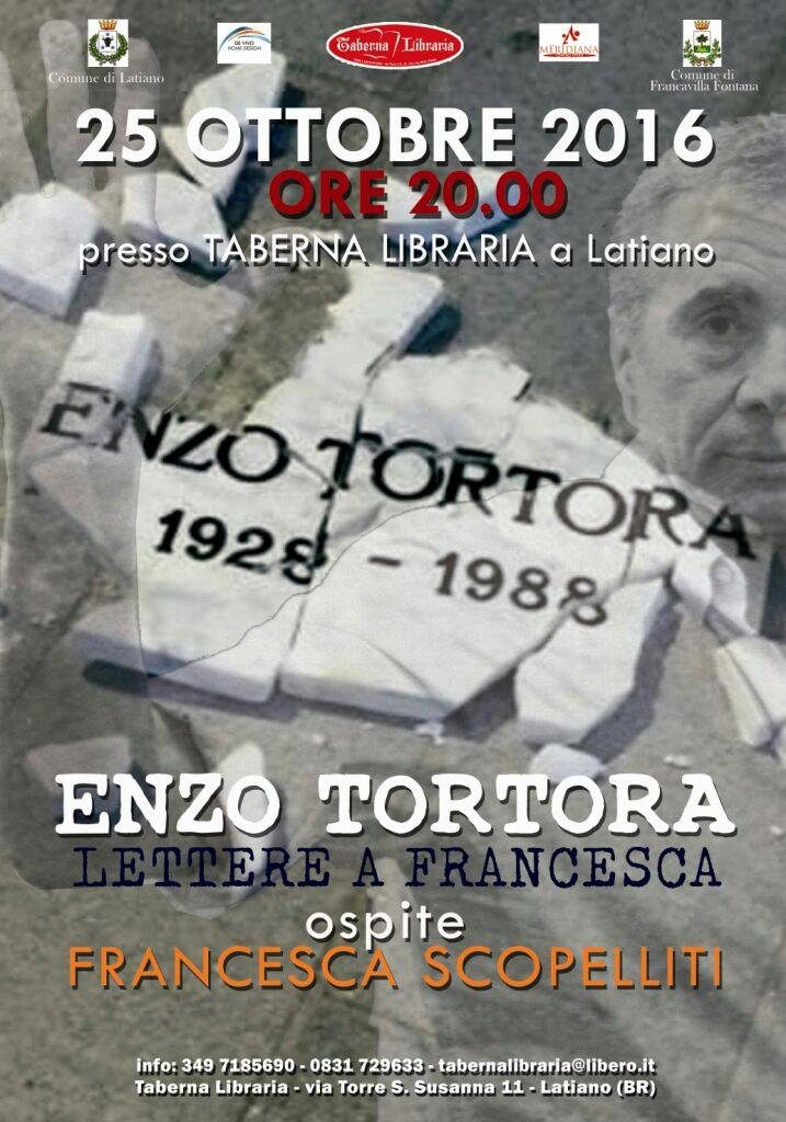 Locandina evento presentazione libreo Enzo Tortora Lettere a Francesca