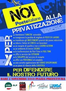 sciopero poste manifestazione bari