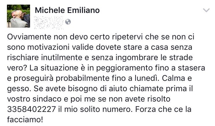 michele emiliano emergenza neve 1