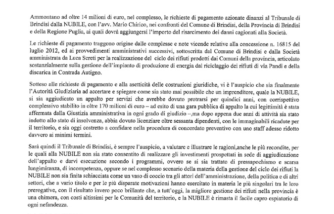 brindisi nubile comunicato conto 30 agosto 2017