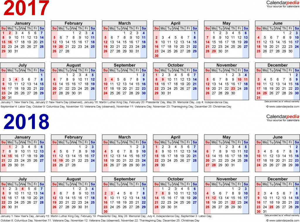 2017 2018 calendar