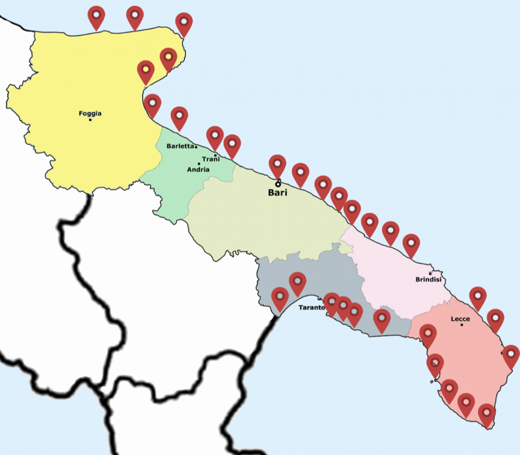 lidi di puglia coinvolti nel progetto Stimare