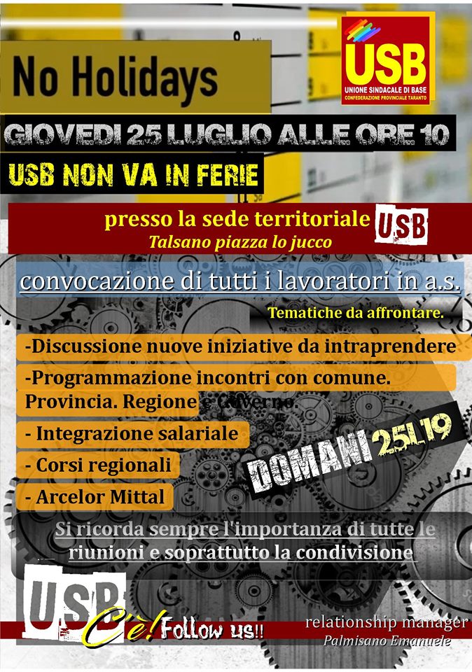 manifesto usb 25 luglio