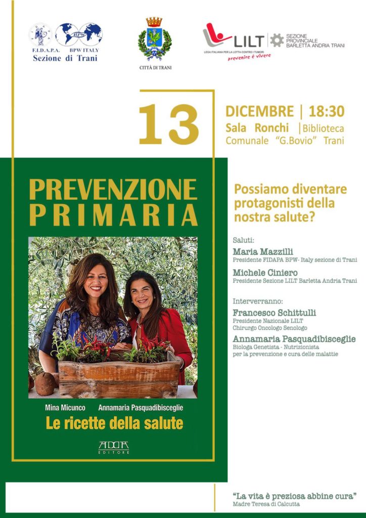 13dic PresentazioneLibro PrevenzionePrimaria AnnamariaPasquadibisceglie