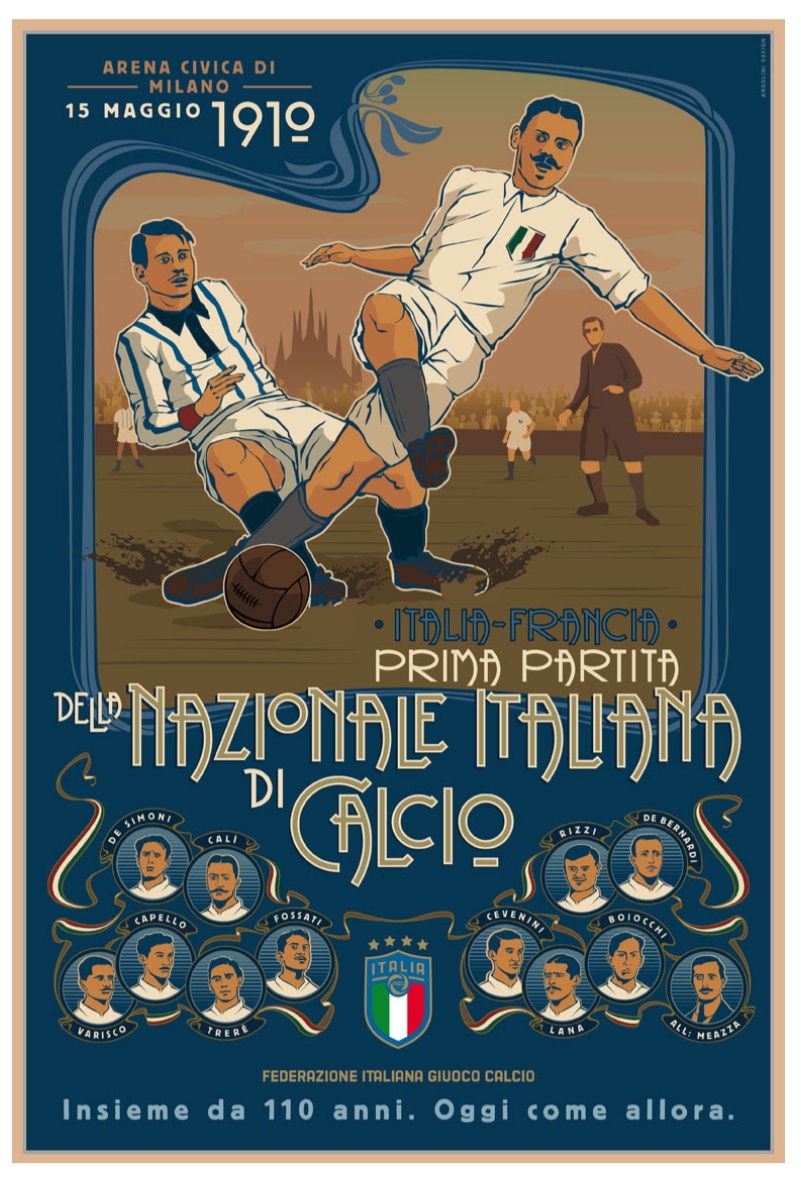 FOTO VINTAGE A colori della Nazionale di Calcio Italiana Mondiali Fine
