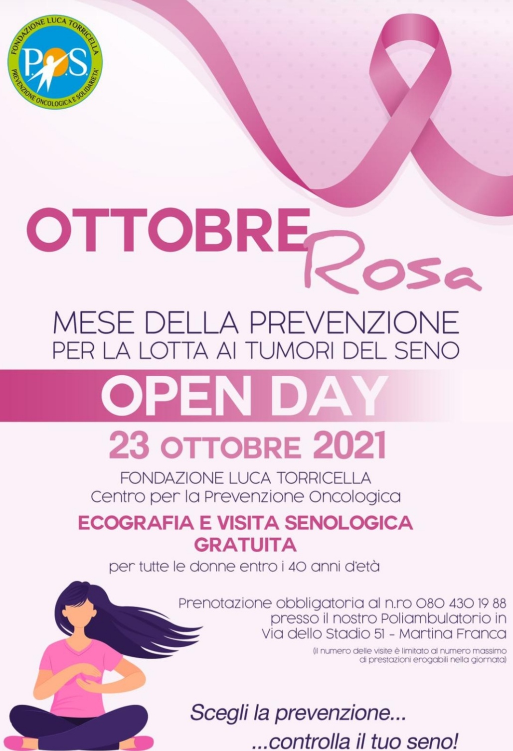 Martina Franca: prevenzione del tumore al seno, open day alla fondazione Luca Torricella Oggi per il mese della prevenzione Martina Franca: prevenzione del tumore al seno, open day alla fondazione Luca Torricella Oggi per il mese della prevenzione