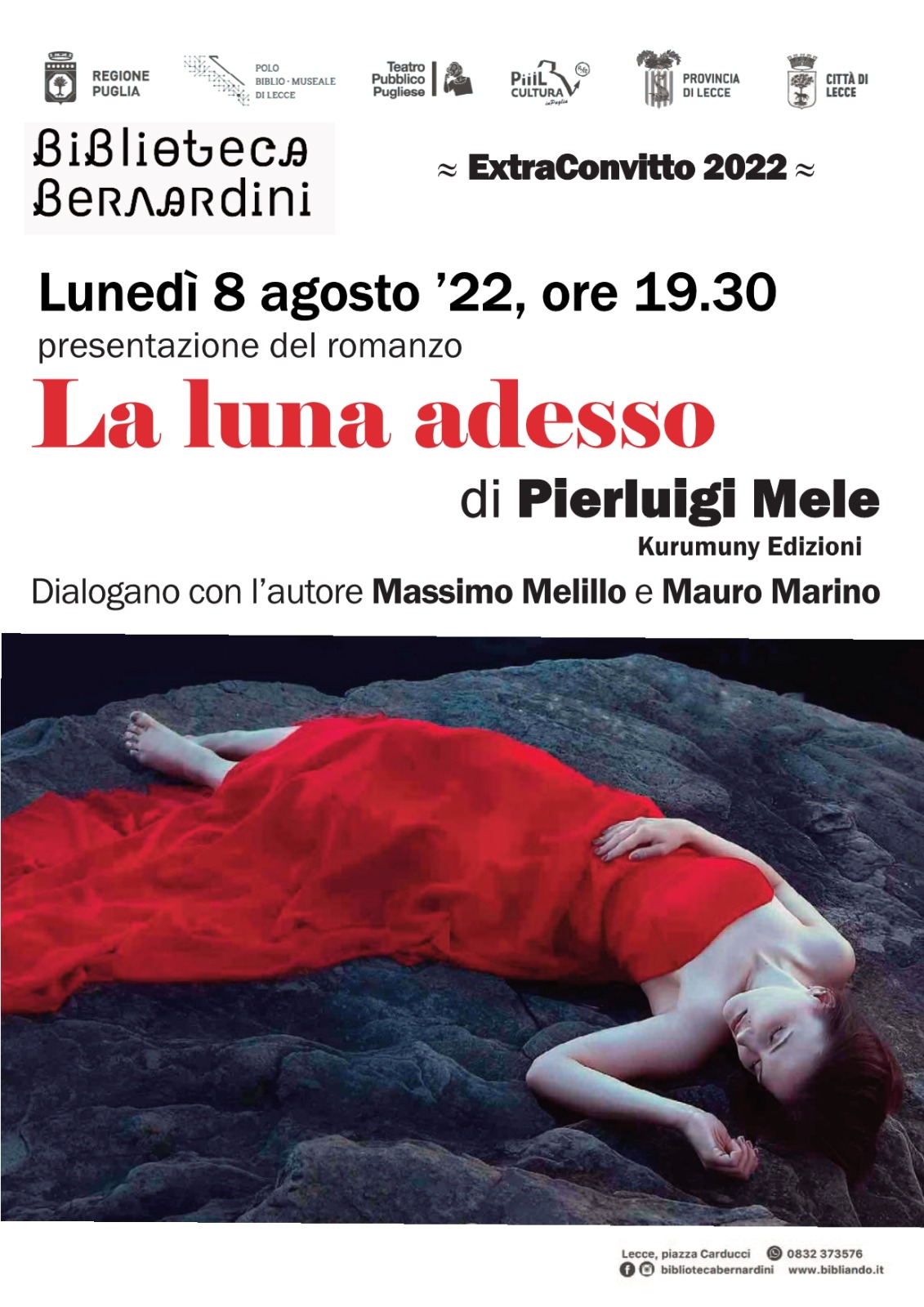 Lecce: “La luna adesso” Stasera presentazione Lecce: “La luna adesso” Stasera presentazione