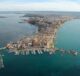 Molo SantEligio a sx il Mar Piccolo a dx il Mar Grande di Taranto