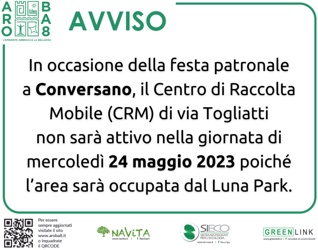 Avviso Conversano CRM 24 maggio