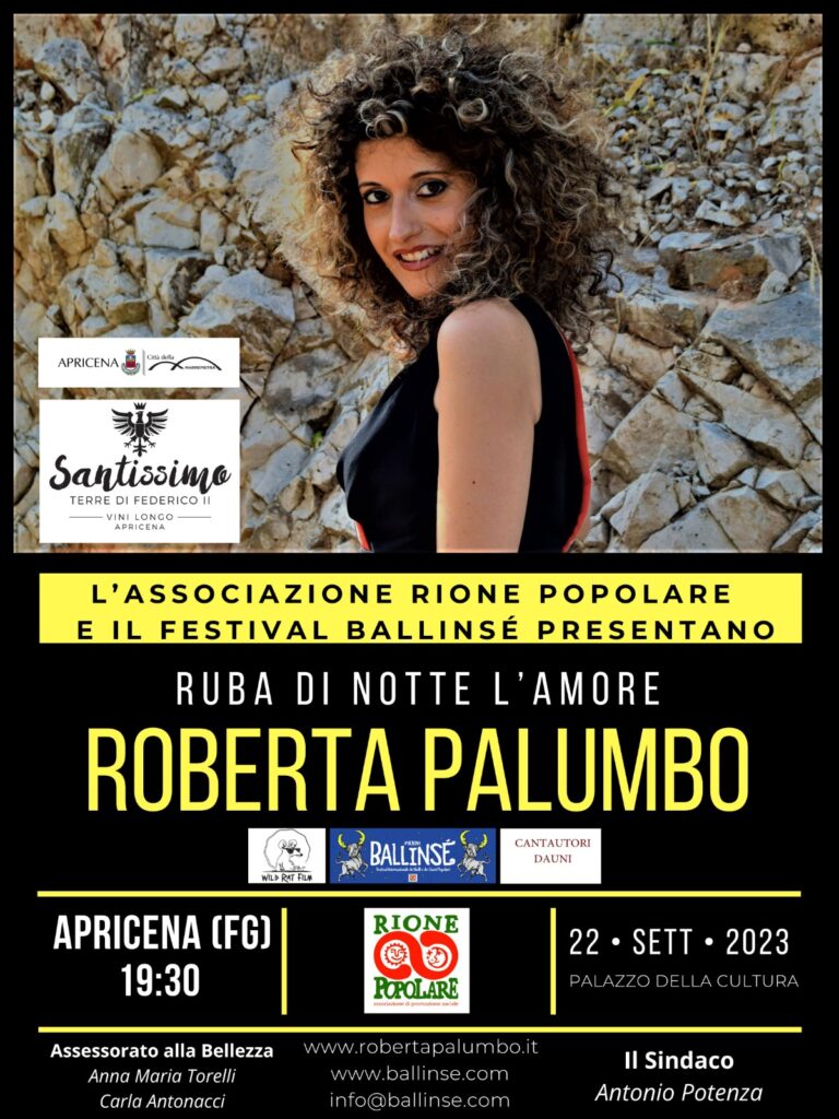 Locandina Roberta Palumbo 22 settembre Apricena