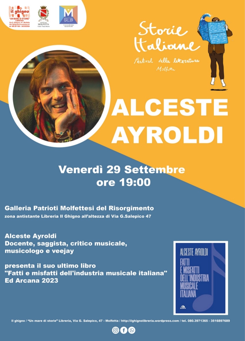 Molfetta: venerdì “Fatti e misfatti dell’industria musicale italiana” Di Alceste Ayroldi Molfetta: venerdì “Fatti e misfatti dell’industria musicale italiana” Di Alceste Ayroldi