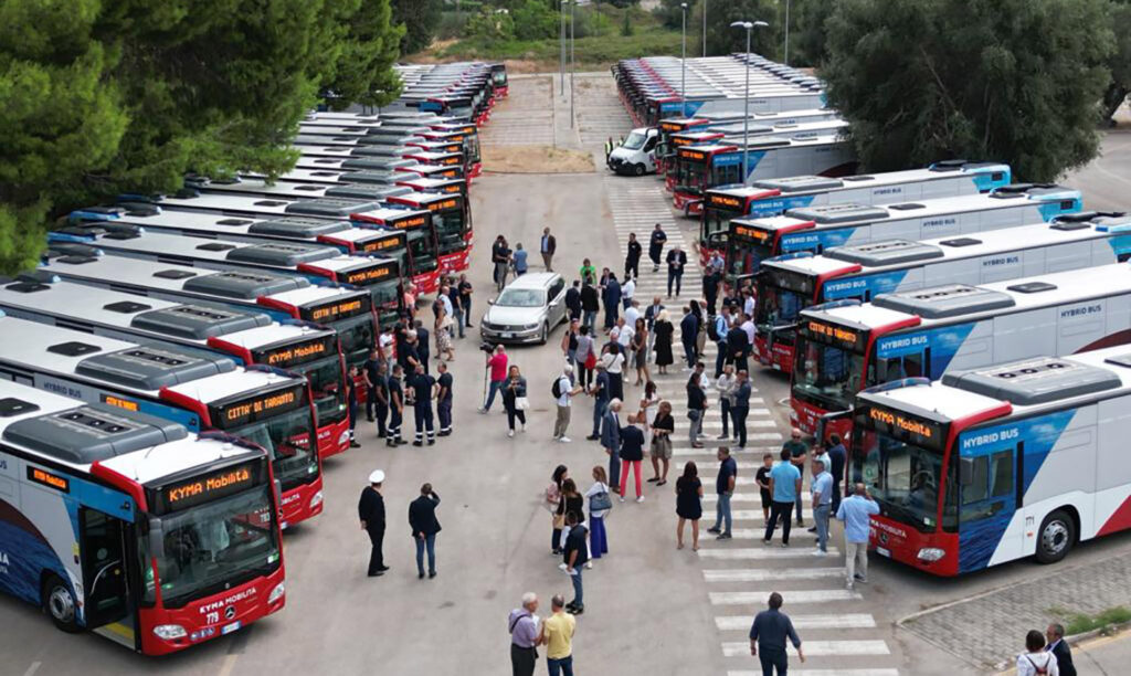 da Drone Presentazione 56 autobus Mercedes Citaro Kyma Mobilita Taranto