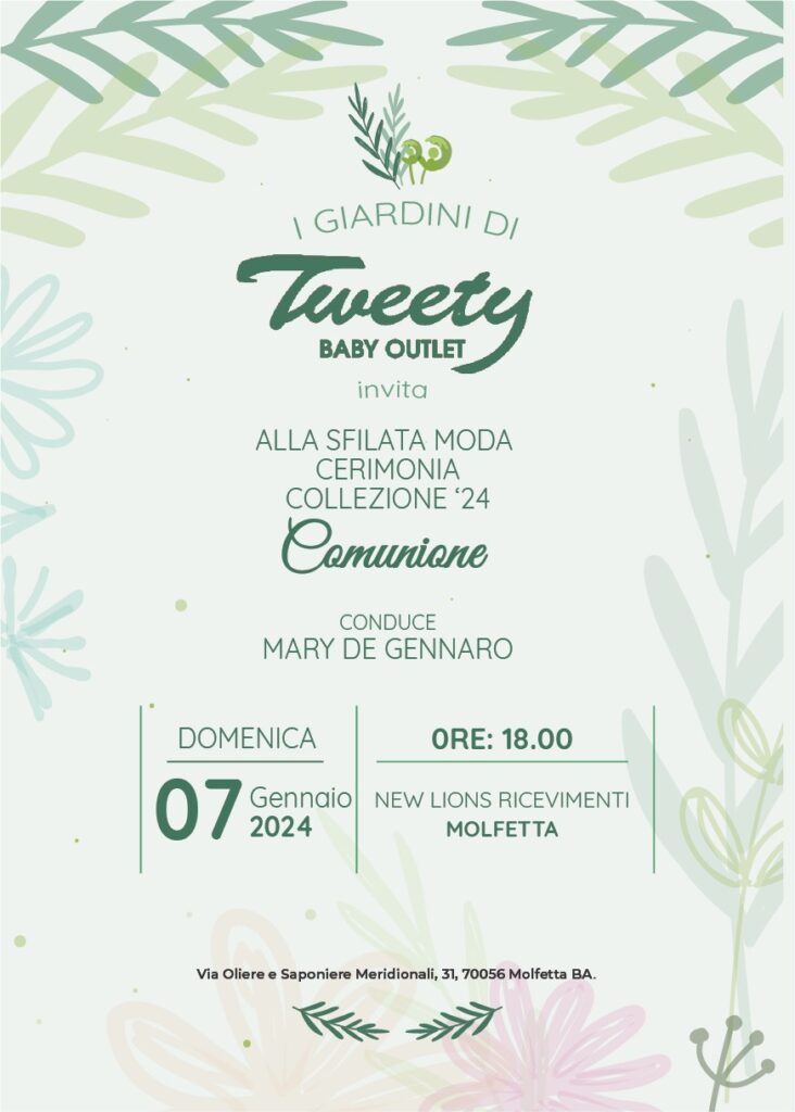 SAVE THE DATE I GIARDINI DI TWEETY BABY OUTLET 07.01.2024