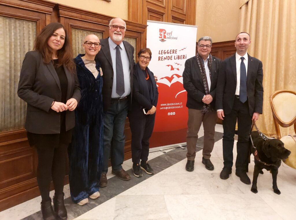 presentazione Festival di letteratura civile. Da sin. Francesca Pietroforte, Ines Pierucci, Ludovico Abbatichhio, Maddalena Tulanti, Vito Antonio Loprieno, Antonio Giampietro