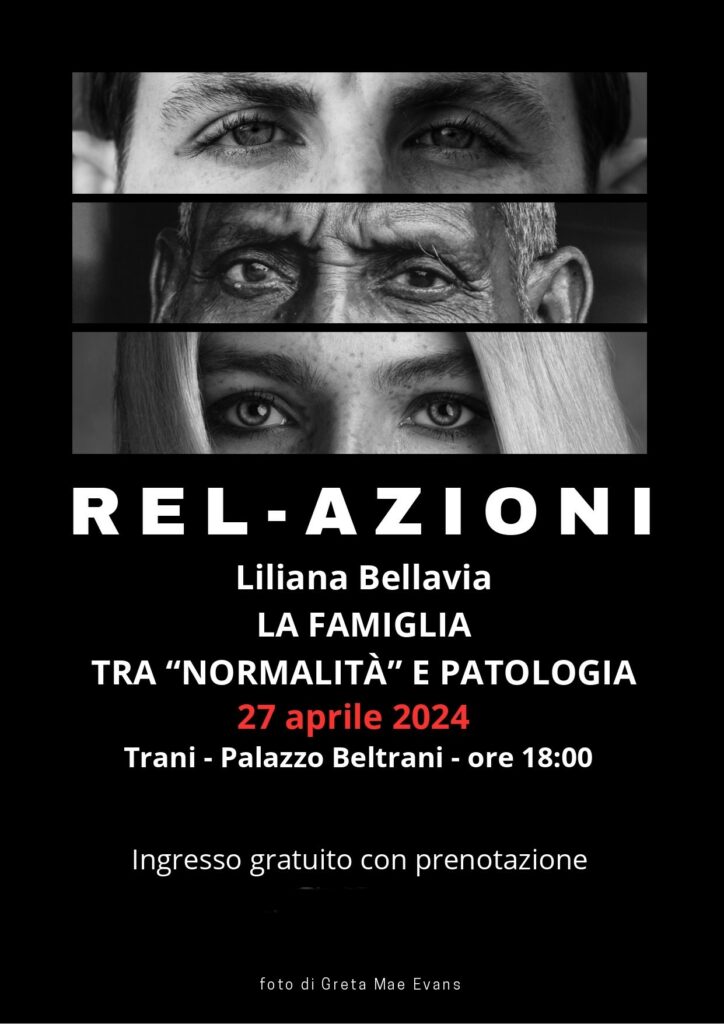 Loc. REL AZIONI, Liliana Bellavia, sabato 27 aprile a Palazzo delle Arti Beltrani ore 18,00