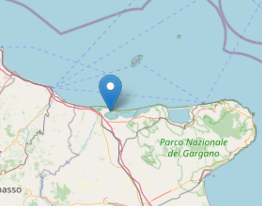 Terremoto: lieve scossa nei pressi del lago di Lesina Magnitudo 2,5