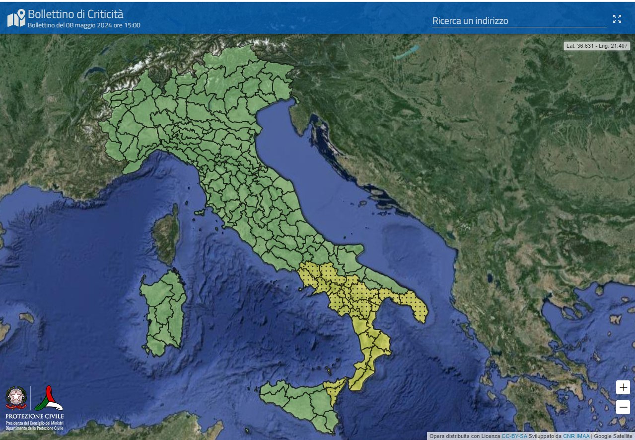 Maltempo, allerta temporali: la Puglia con tarantino e Salento fra le regioni in codice giallo Protezione civile, previsioni meteo