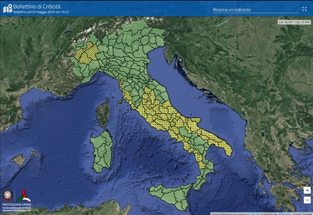 Puglia fra le regioni in allerta per temporali Maltempo, protezione civile: previsioni meteo
