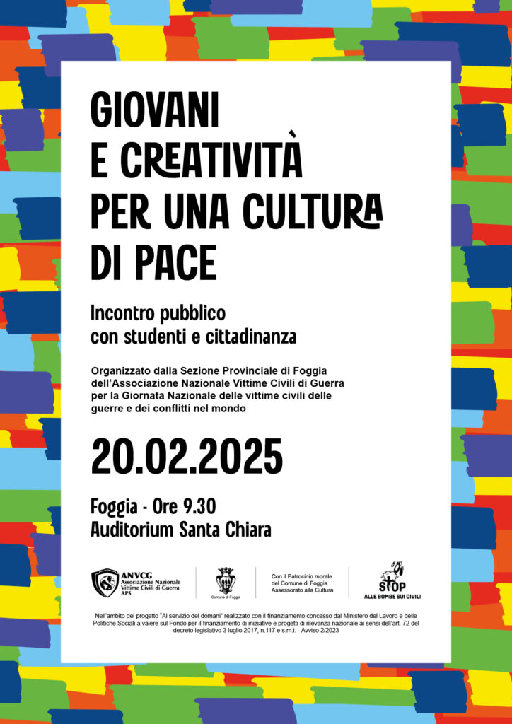 Giovani e creativita per una cultura di pace ANVCG Foggia Locandina