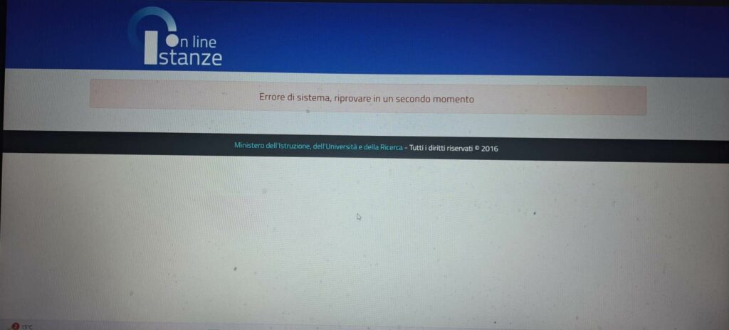 malfunzionamento di Istanze online