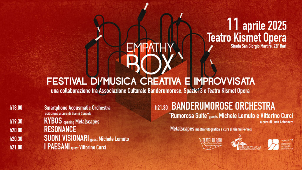Bari Empathy da Noinotizie.it Bari Empathy Box venerdì musica creativa e improvvisata Teatro Kismet