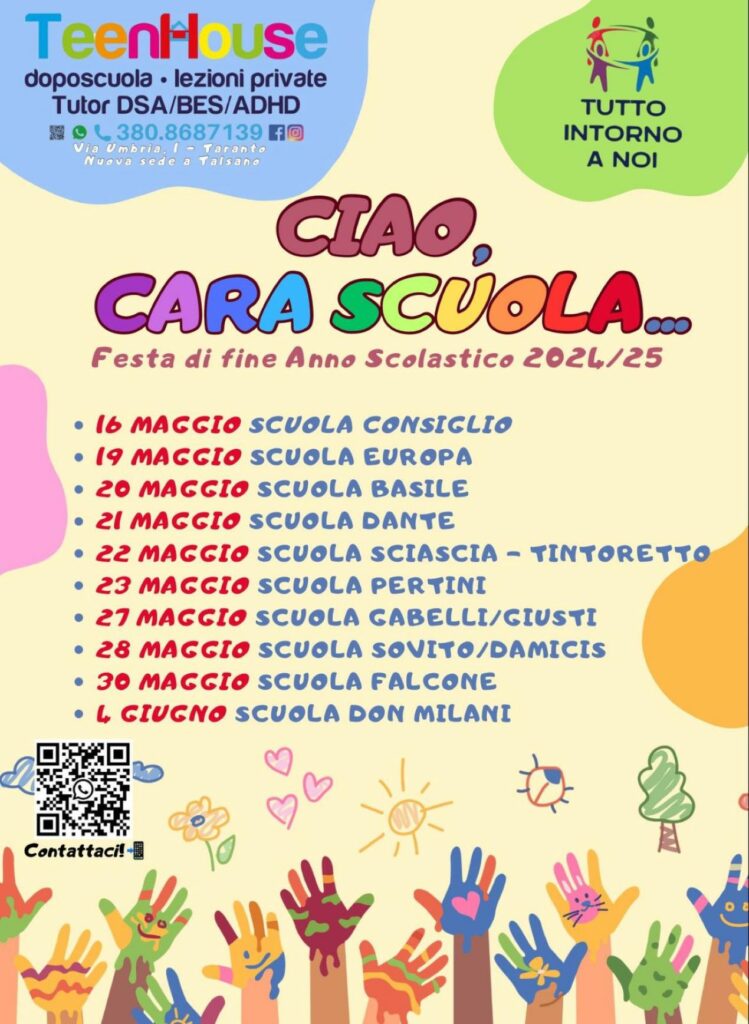LOCANDINA DELLA FESTA CIAO, CARA SCUOLA