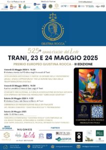 Loc. Premio europeo GIUSTINA ROCCA, 23 e 24 maggio, Trani