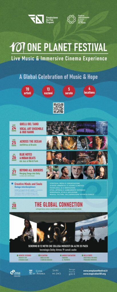 Loc. 101 One Planet Festival dal 24 al 28 giugno, Giovinazzo Minervino Murge, The Global Connection