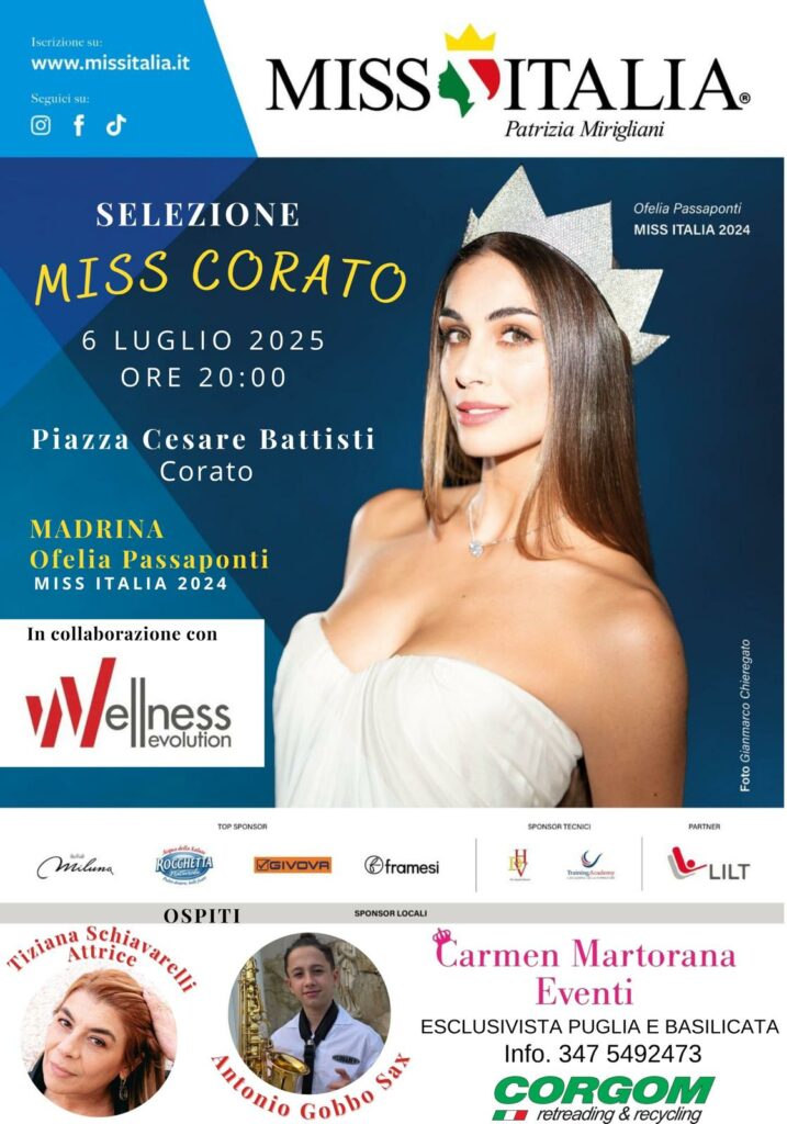 Miss Italia a Corato, madrina Ofelia Passaponti