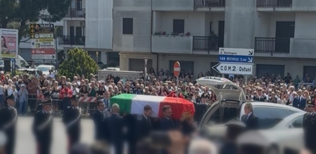 Ostuni: i funerali del carabiniere Carlo Legrottaglie Ucciso da banditi a Francavilla Fontana