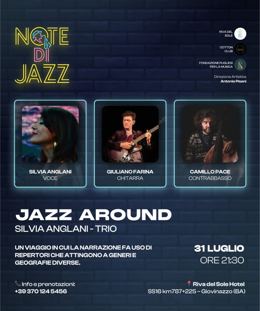 Giovinazzo: il Silvia Anglani trio per la rassegna jazz Il 31 luglio