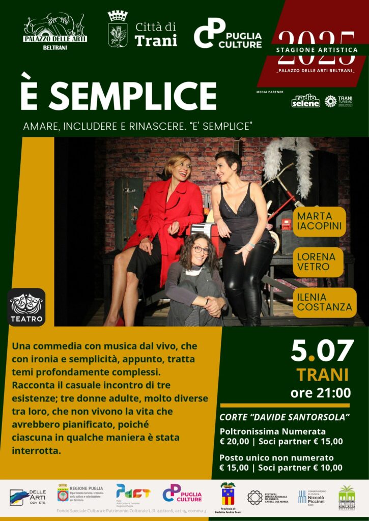 Loc. È semplice, 5 luglio, Palazzo delle Arti Beltrani a Trani