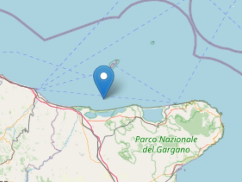 Terremoto: scossa in costa garganica Magnitudo 2,8 in tarda mattinata