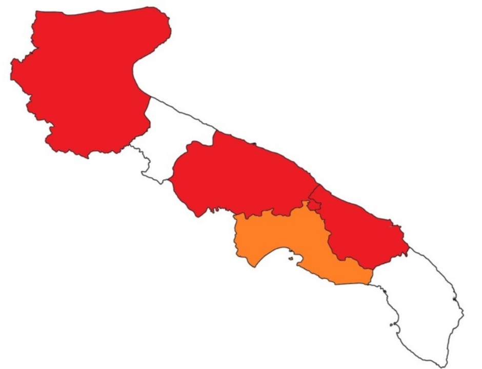 Incidenti mortali sul lavoro: parte della Puglia in zona rossa Vega Incidenti mortali sul lavoro: parte della Puglia in zona rossa Vega