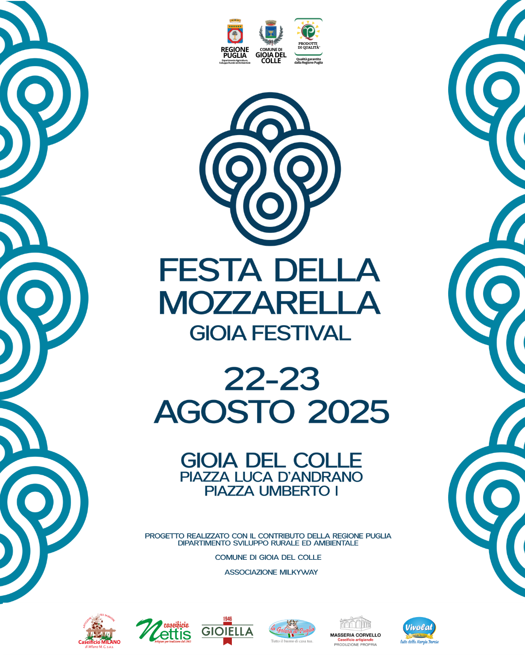 Gioia del Colle celebra la mozzarella Dal 22 agosto Gioia del Colle celebra la mozzarella Dal 22 agosto