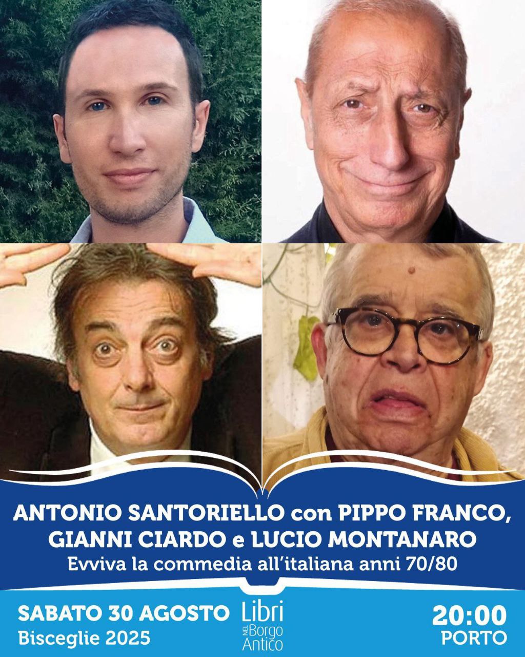 Bisceglie: “Libri nel borgo antico”, stasera “Evviva la commedia all’italiana anni 70/80” Presentazione e firmacopie Bisceglie: “Libri nel borgo antico”, stasera “Evviva la commedia all’italiana anni 70/80” Presentazione e firmacopie