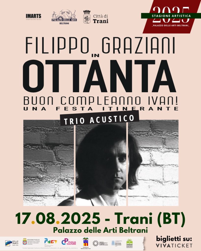 Loc. FILIPPO GRAZIANI in OTTANTA BUON COMPLEANNO IVAN trio acustico a Palazzo delle Arti Beltrani