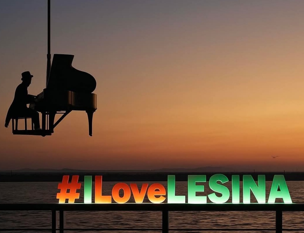 lesina il concerto del pianista sospeso in aria sul lago paolo zanardella ieri al tramonto