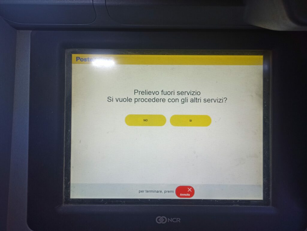 postamat fuori servizio