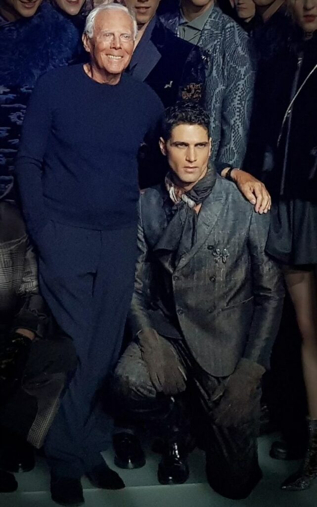 Fabio Mancini con Giorgio Armani
